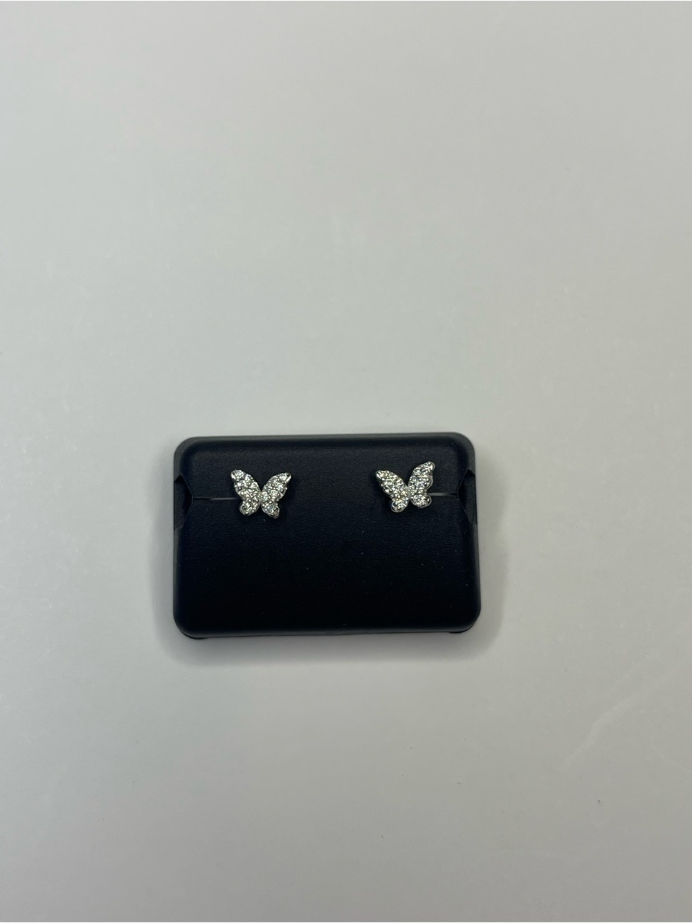 925 Sterling Silver with Moissanite Butterfly Stud Earrings